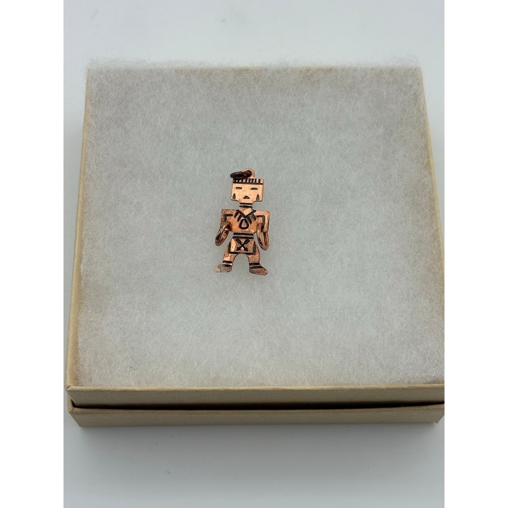 Vintage Copper Southwestern Tribal Figure Charm Pendant – Native-Style Design - Picture 3 of 3
